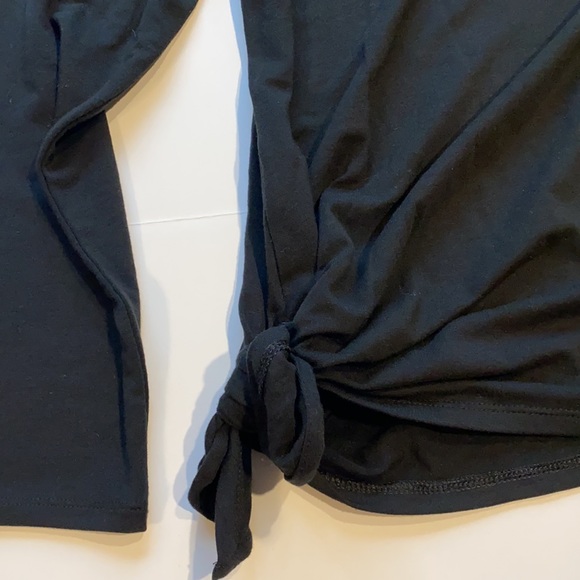 Pure Jill Fit Small Petite Side Tie Knot Black Shirt New D20 - Picture 4 of 8